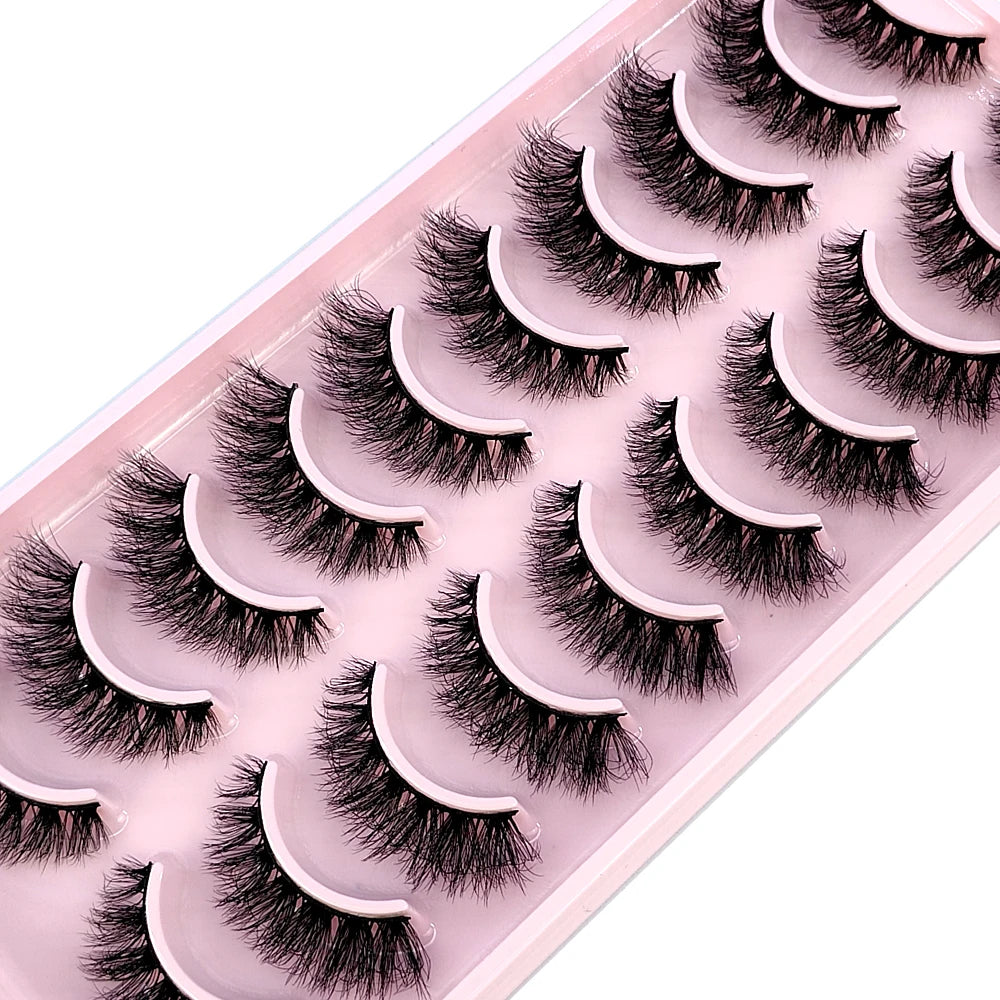 10 Pairs Handmade Faux Mink Eyelashes for Natural Look - Smarsty