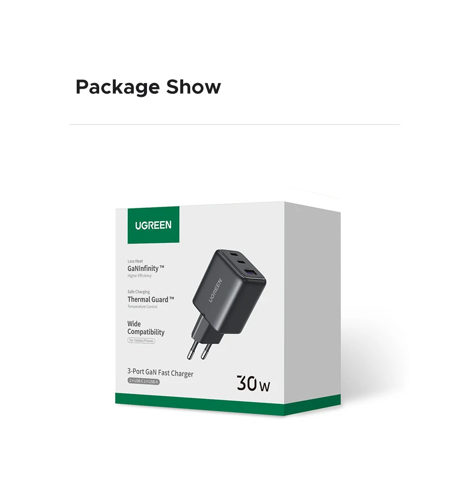 30W GaN USB C PD Fast Charger Ultra Compact PowerDelivery - Smarsty