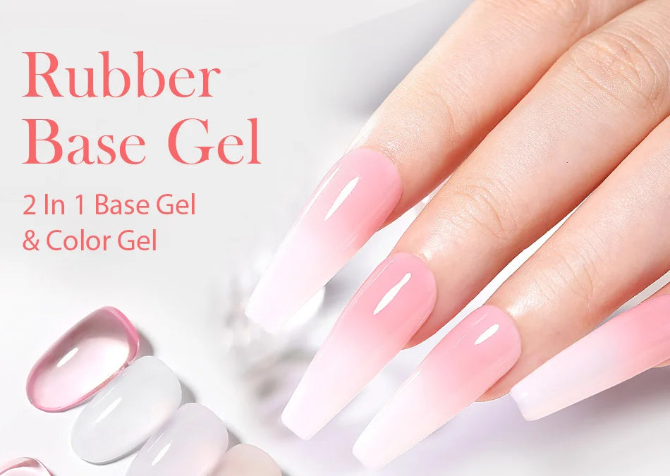 Born Pretty Milky Pink Rubber Base Gel Polish 15ml Self Leveling Formula - Smarsty