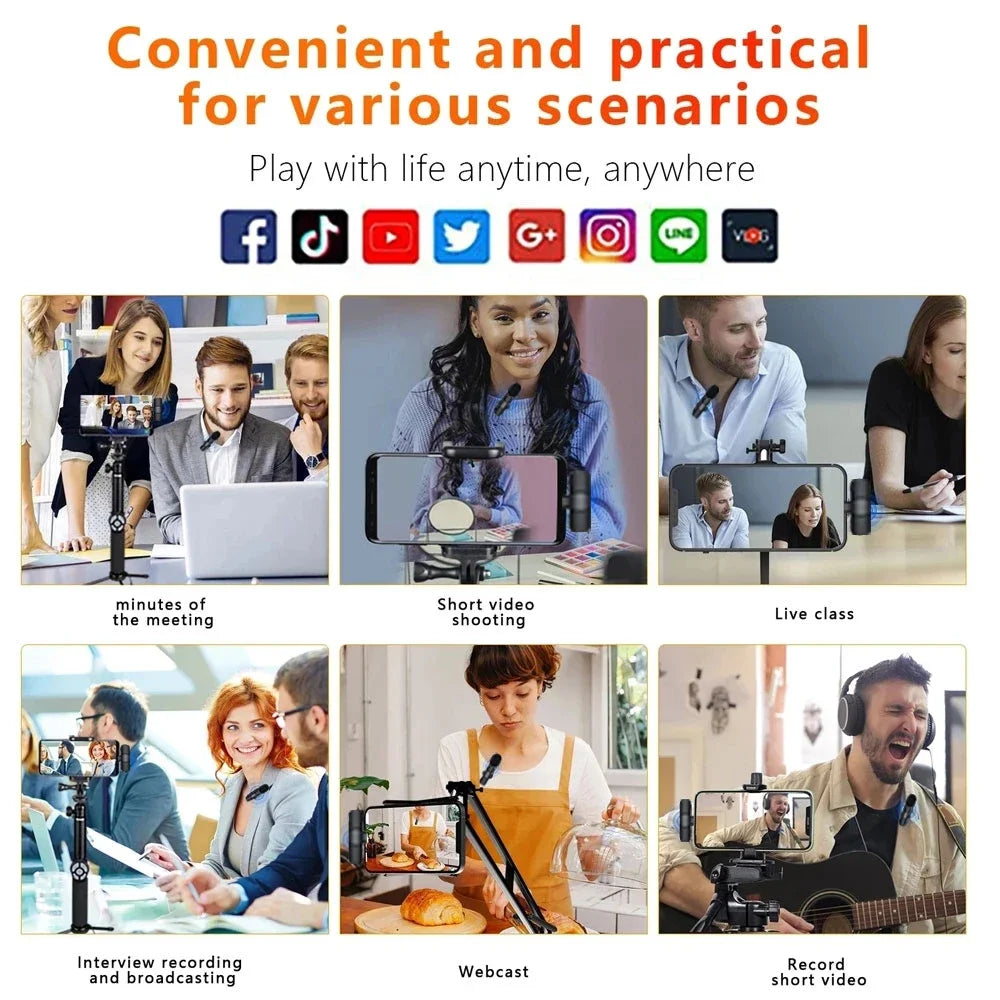 Wireless Lavalier Microphone for iPhone and Android - Smarsty