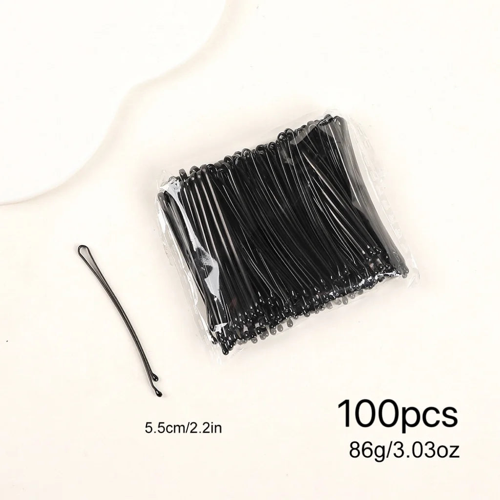 100Pc Bobby Pins Black Secure Hold Salon Hair Kit Set - Smarsty