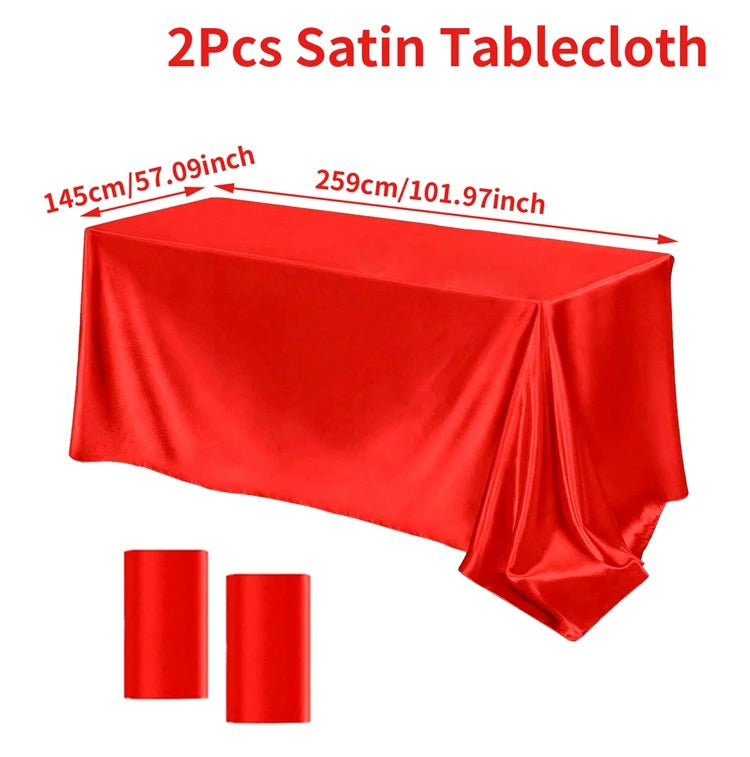 Satin Rectangle Tablecloth for Elegant Wedding Decor - Smarsty