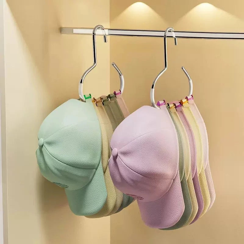 1-5pcs Circle Ring Hat Hanger Non-marking Non-slip Hat Storage Hook Closet Bedroom Saving Space Scarf Towel Tie Hanging Rack by Smarsty