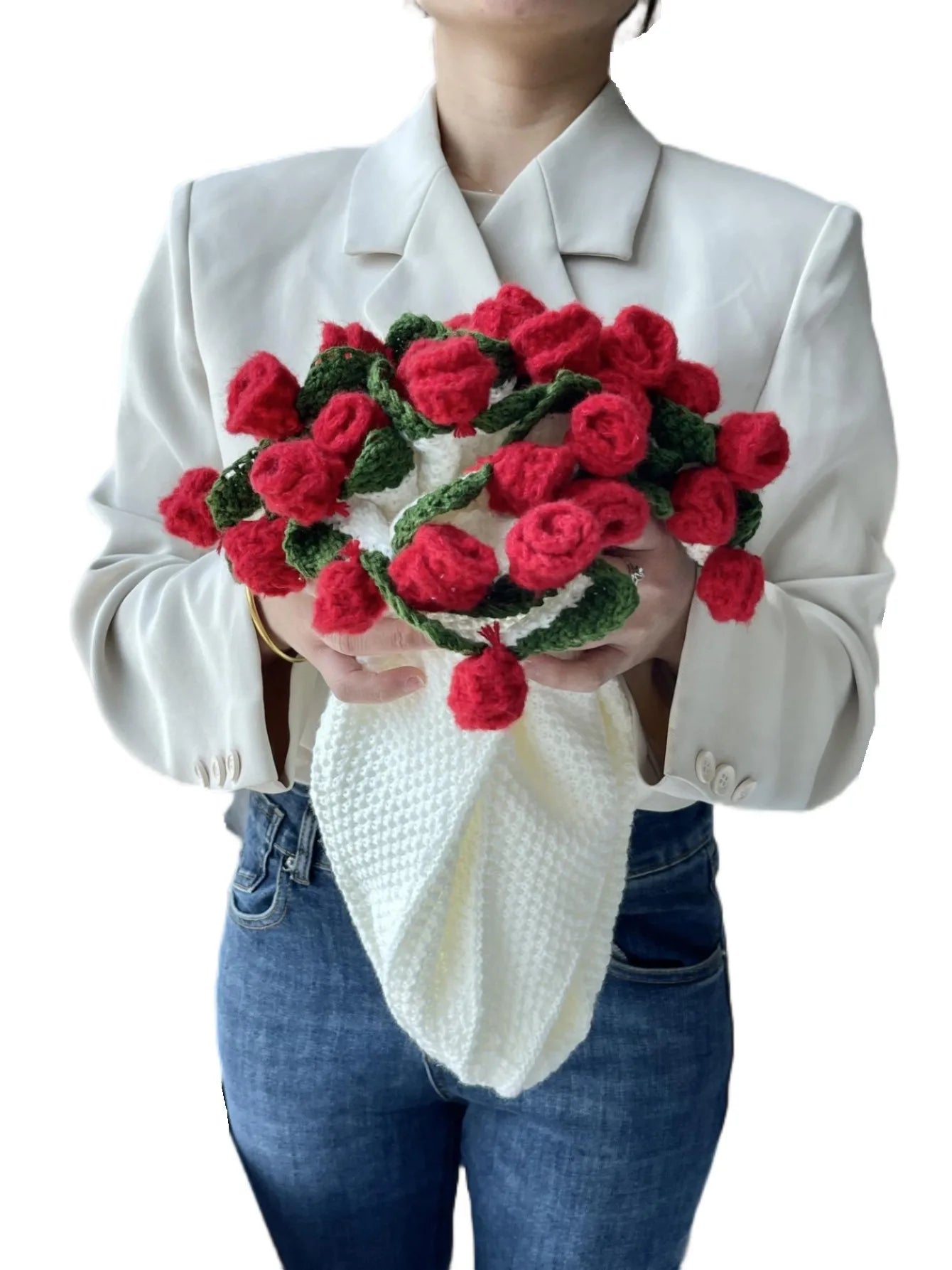 Handmade Crochet Rose Blanket for Cozy Comfort - Smarsty