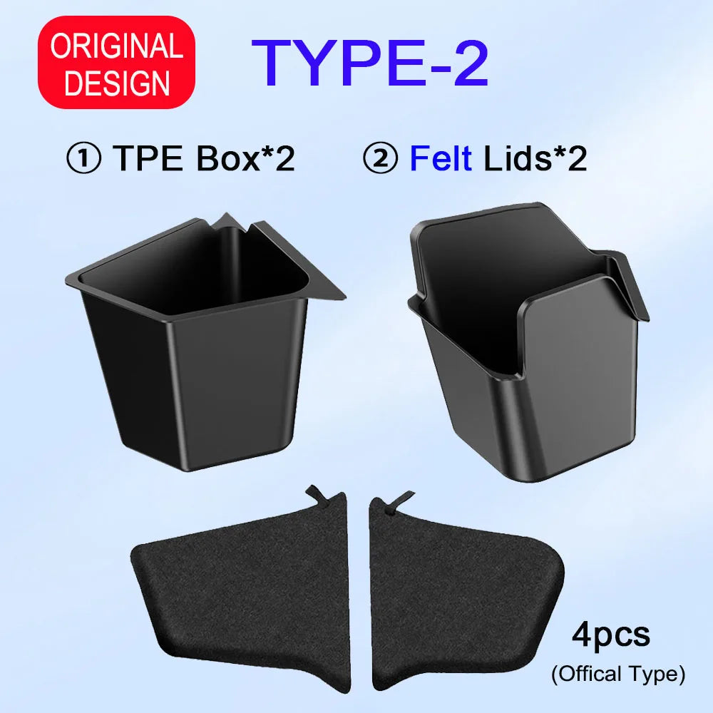 For Tesla Model Y Juniper Trunk Organizer Side Storage Box Boot Organizer Flocked TPE Mat Anti-dirty 2025 Car Travel Accessories