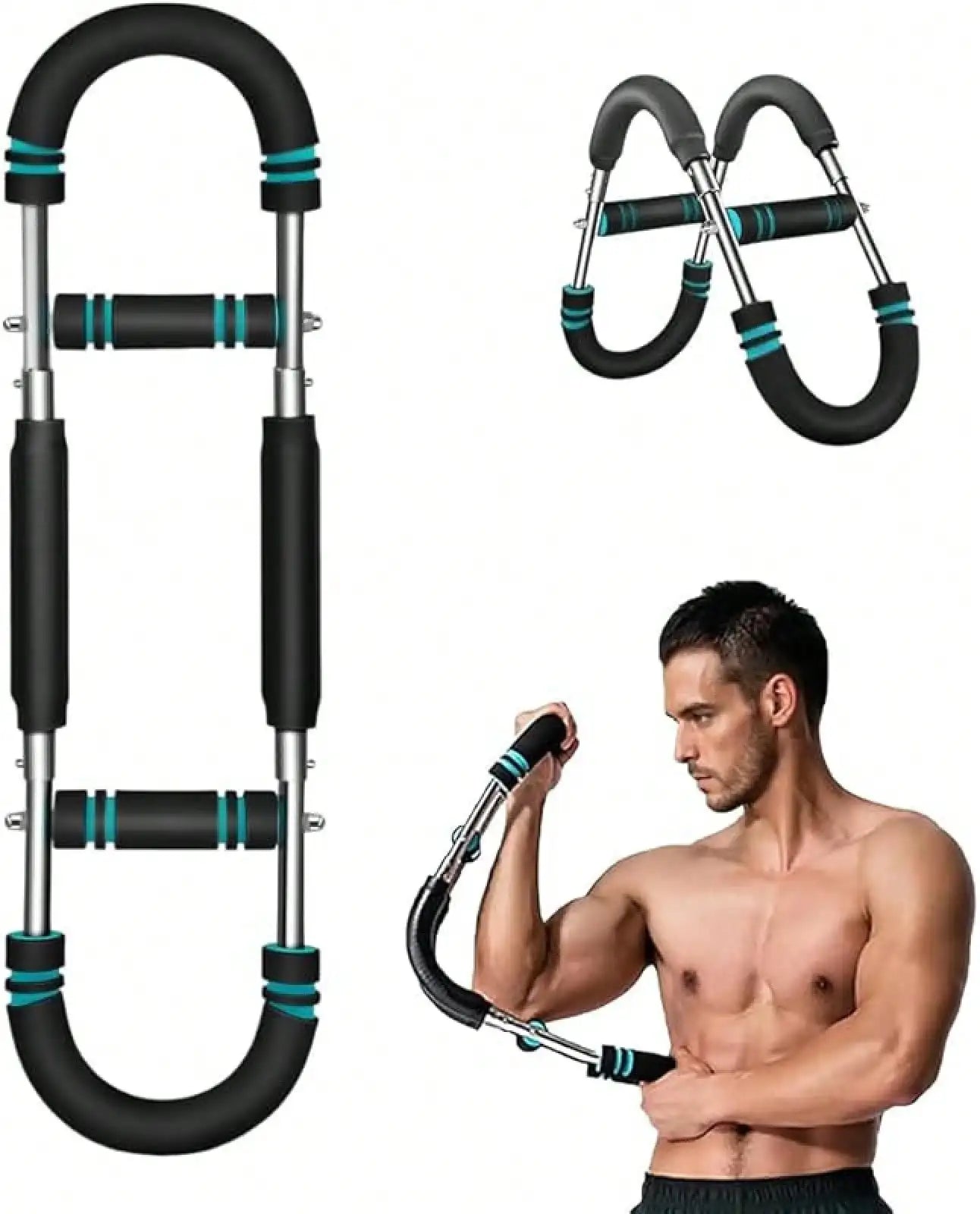 Adjustable Twister Arm Trainer Chest Exerciser, Portable Detachable Twister Bar, 44–110 lb Resistance