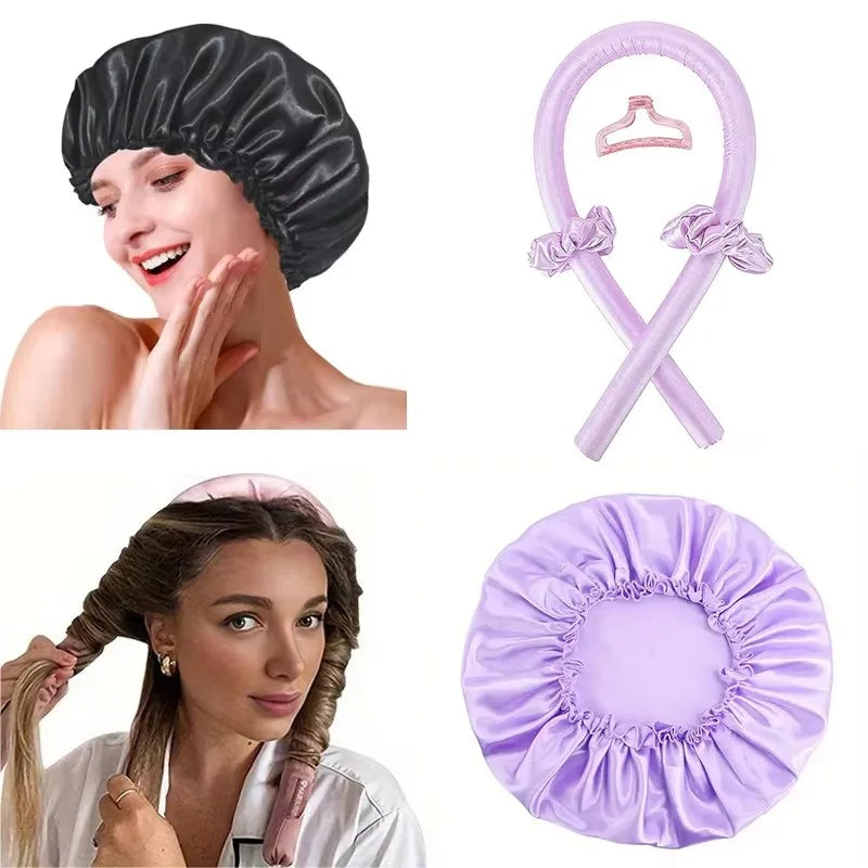 Heat Free Hair Curler Satin Silk Cap Set - Smarsty
