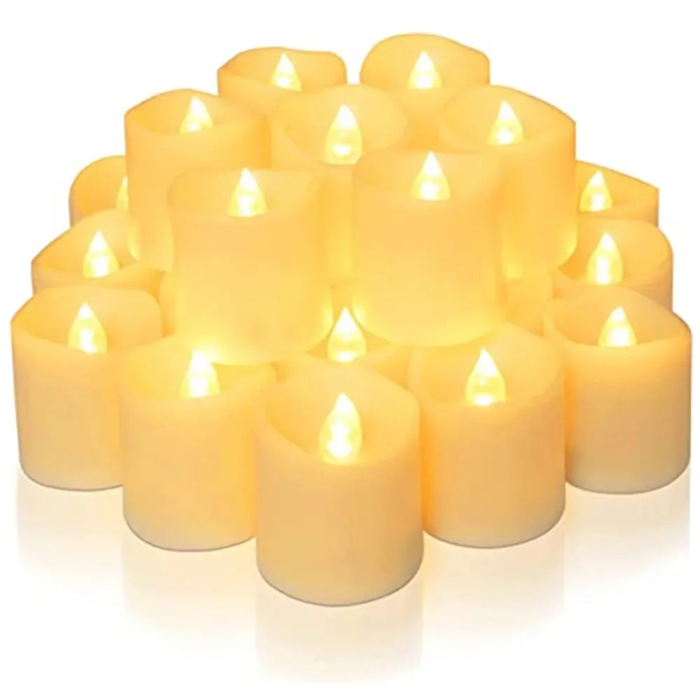 Flameless LED Votive Candles Set 100+Hour Lasting Electric Candles Battery Operated Tealight for Wedding Proposal Romantic Decor