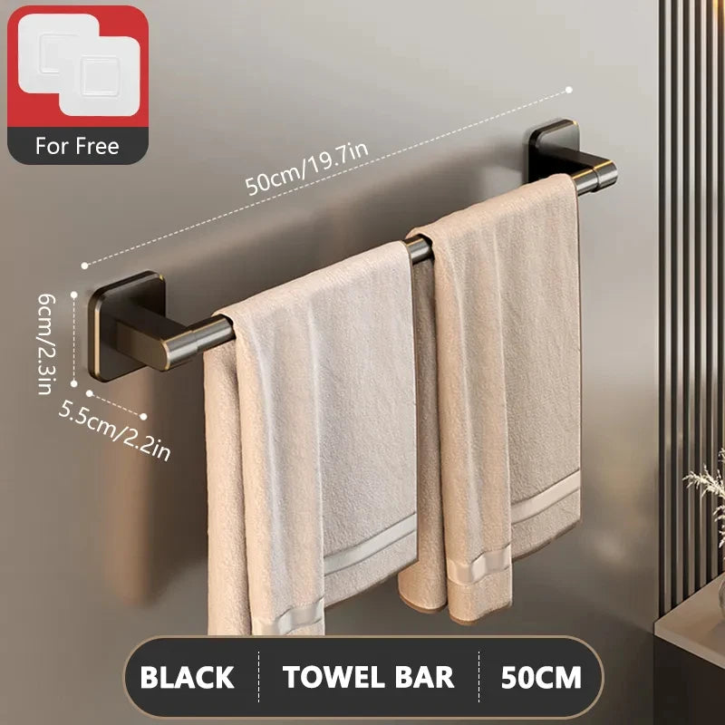 Non Perforated Suction Cup Towel Rack for Bathroom Storage - Smarsty