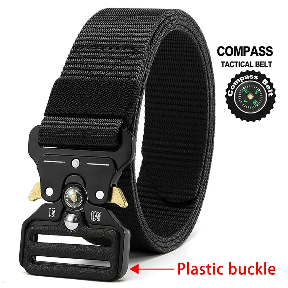 Men's Multi Function Tactical Canvas Belt with Compass - Smarsty
