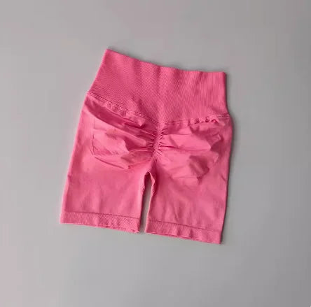 Women Yoga Shorts High Waist Sport Shorts Hip Push Up Soft Fitness Quick Dry Running Shorts Tummy Control Workout Gym Shorts - Smarsty