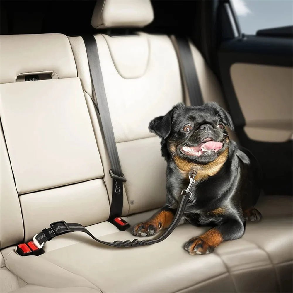 Adjustable Dog Car Seat Belt Harness with Reflective Cushioning - Smarsty