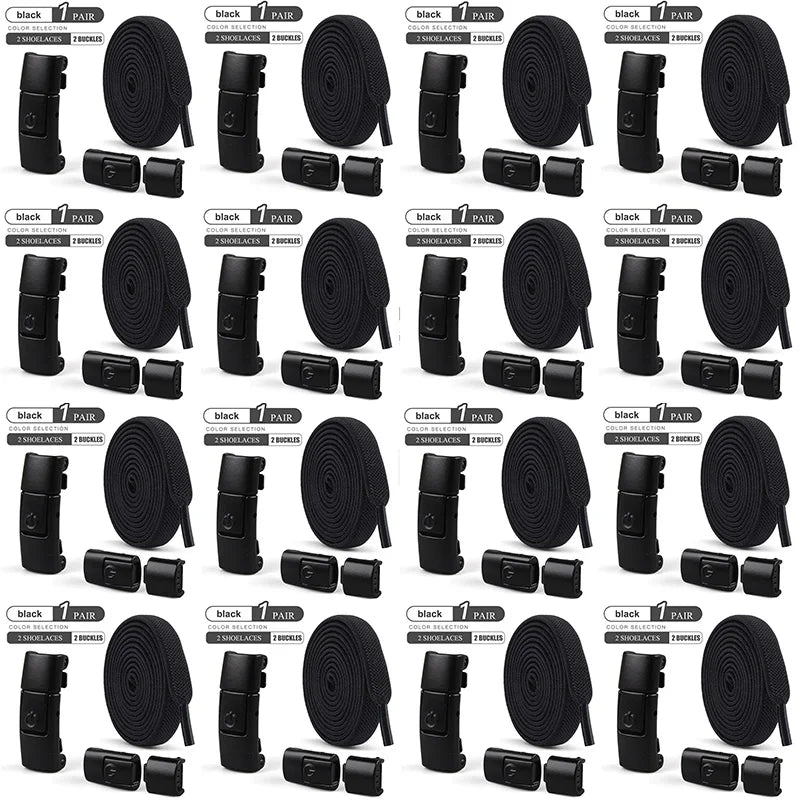 8mm No Tie Shoe Laces Press Lock Shoelaces Without Ties Elastic Laces Sneaker Kids Adult Widened Flat Shoelace for Shoes - Smarsty