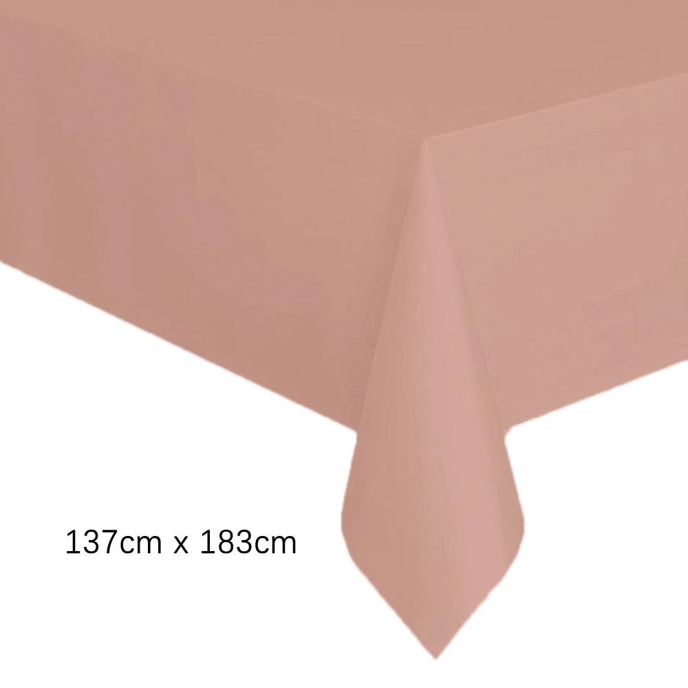 Disposable White Pink Tablecloth for Parties and Weddings - Smarsty