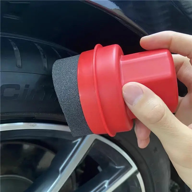 Curved Tire Waxing Sponge Brush With Cover For Car Cleaning - Smarsty