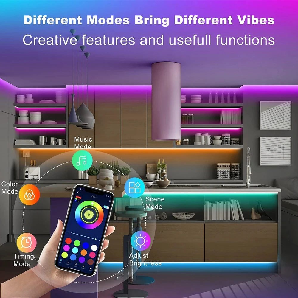 Smart LED Strip Lights with Bluetooth Control for Home Decor - Smarsty