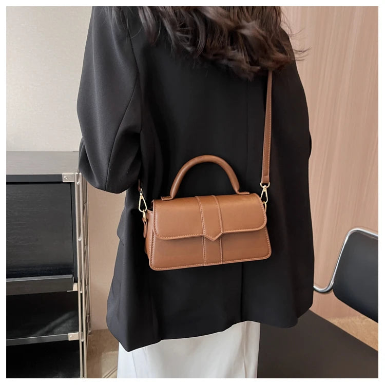 Versatile PU Leather Shoulder Bag For Women Square Satchel - Smarsty