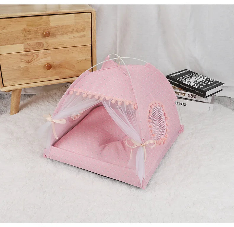Foldable Cat Tent Bed for All Seasons - Smarsty