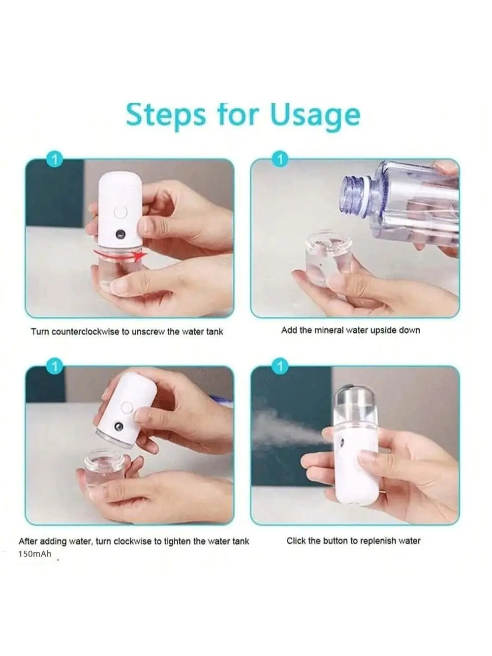 USB Mist Facial Sprayer Humidifier Rechargeable Nebulizer Face Steamer Moisturizing Beauty Instruments Face Skin Care Tools - Smarsty