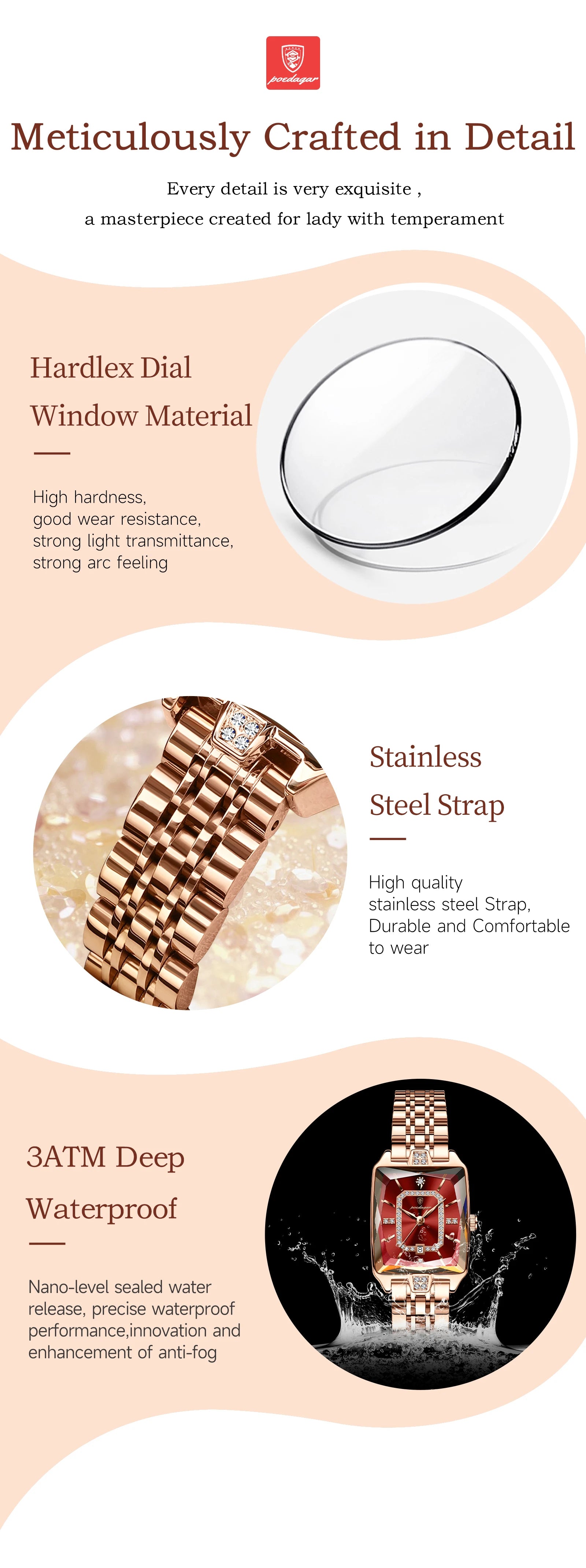 Elegant Waterproof Stainless Steel Women's Wristwatch - Smarsty