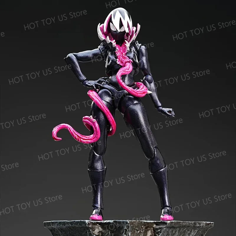NEW KO Symbiote Gwenom Action Figure | Kaiyodo Revoltech Amazing Yamaguchi | Venomized Gwen Stacy Anime Model Gift