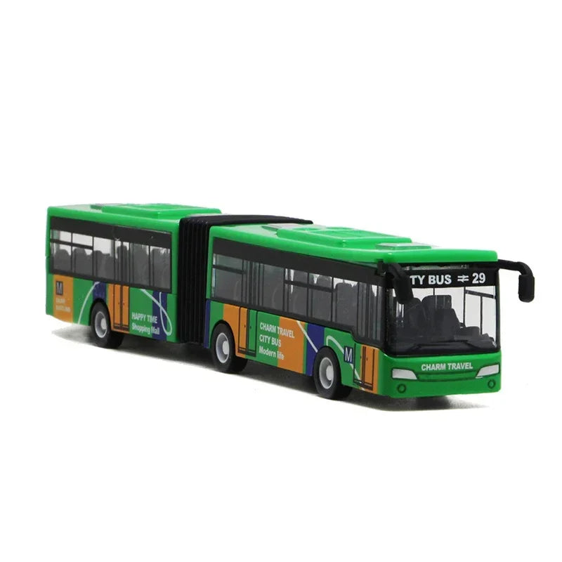 1:64 Alloy City Bus Model Vehicles City Express Bus Double Buses Diecast Vehicles Toys Funny Pull Back Car Children Kids Gifts by Smarsty