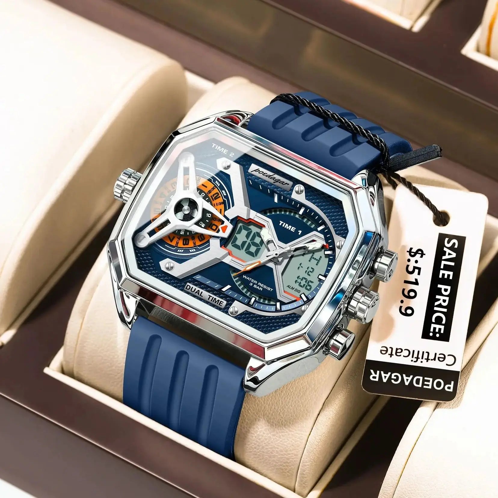 Luxury Men’s Luminous Quartz Watch with LED Calendar - Smarsty