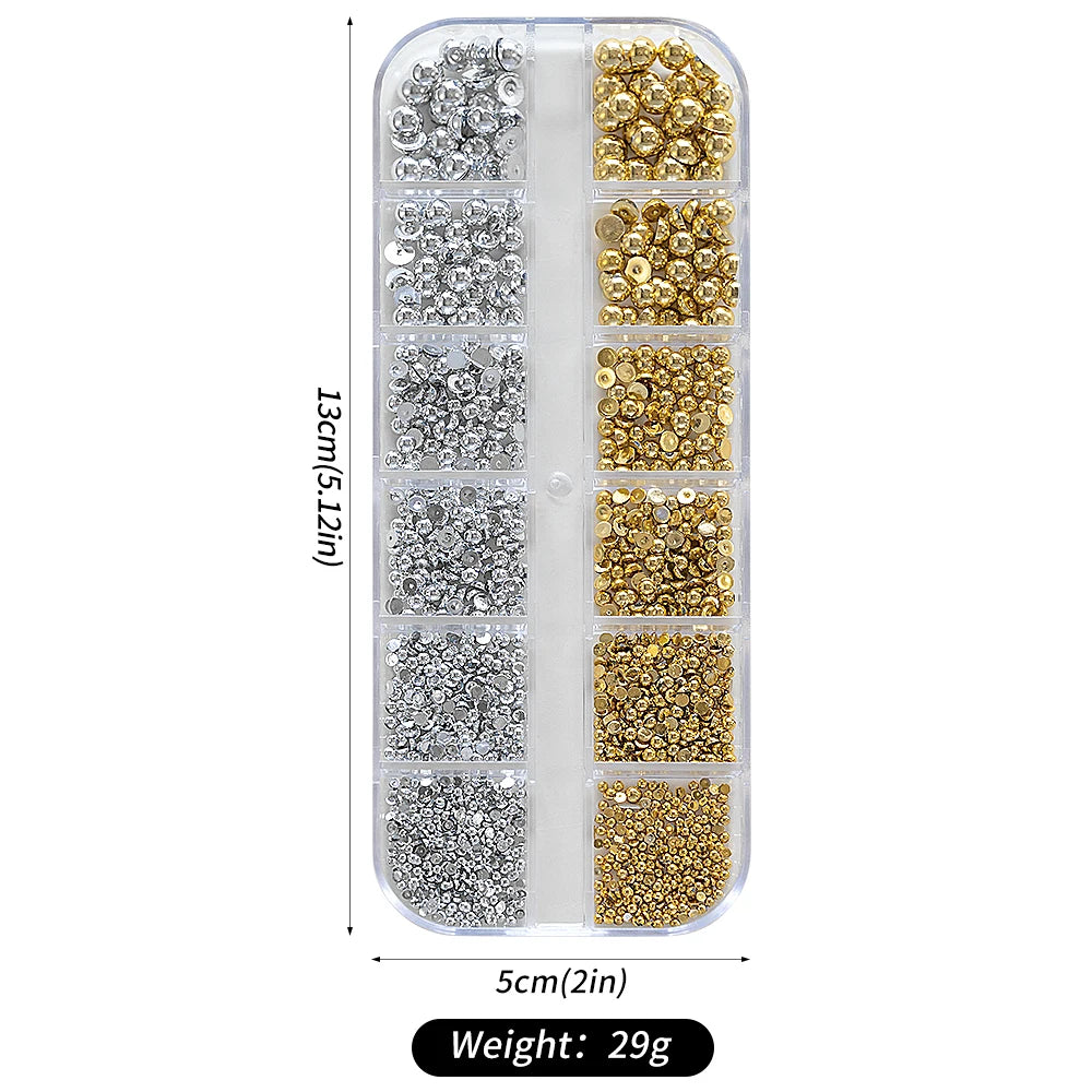 Gold Silver Caviar Bead Nail Charms for Stunning Manicures - Smarsty