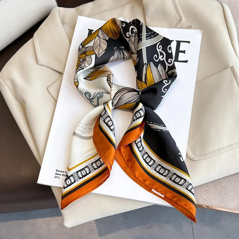 Luxury Women Silk Leopard Print Scarf Soft Satin Wrap - Smarsty