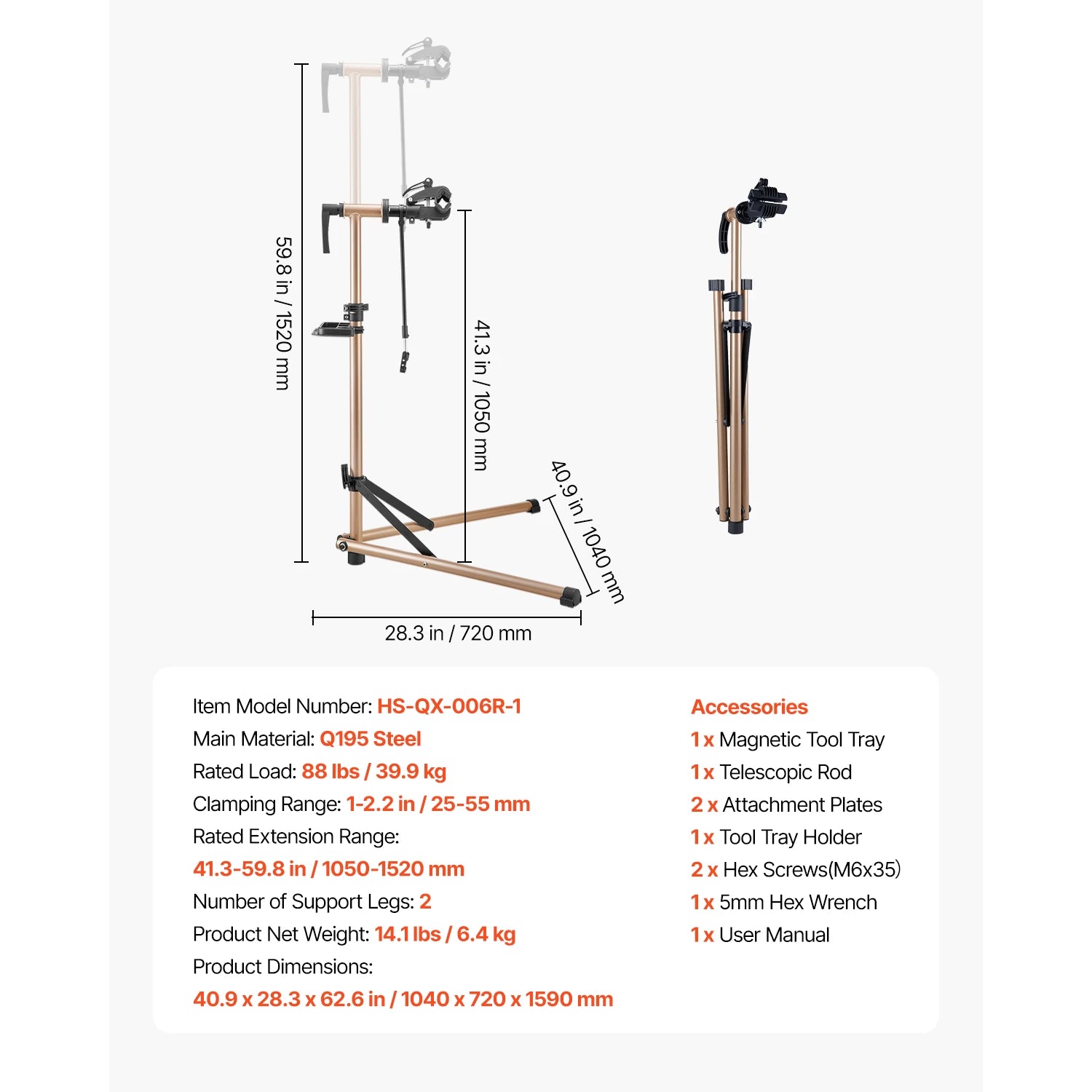 SucceBuy Bike Repair Stand 66/85/88/110lb Heavy-duty Bicycle Work Stand Foldable Bicycle Maintenance Rack for Mountain&Road Bike - Smarsty