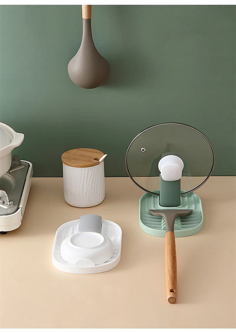 Kitchen Organizer Pot Cover Storage Pancake Turner Rack Soup Ladle Scoop Holder Dish Drain Rack Kitchen Gadgets Accessories by Smarsty