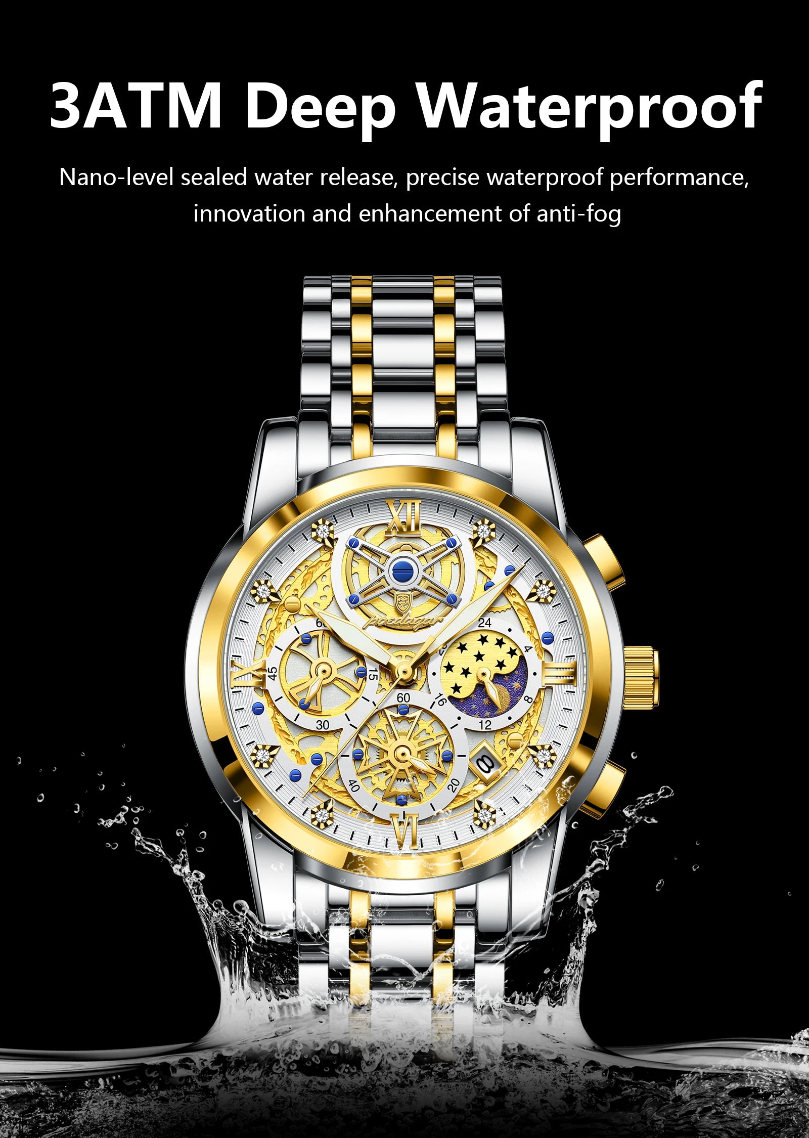 Luxury Waterproof Men's Chronograph Watch with Luminous Date - Smarsty