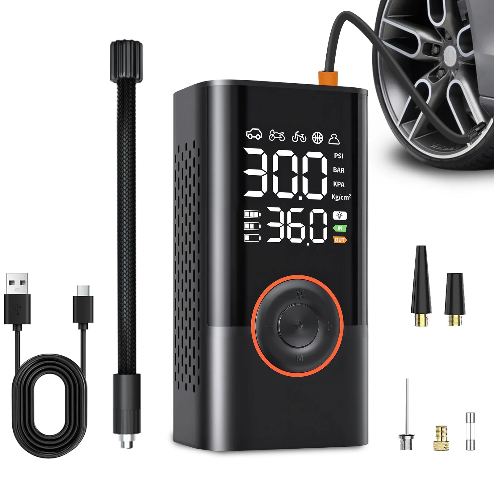 Portable Wireless Car Tire Inflator Digital Pressure Gauge - Smarsty