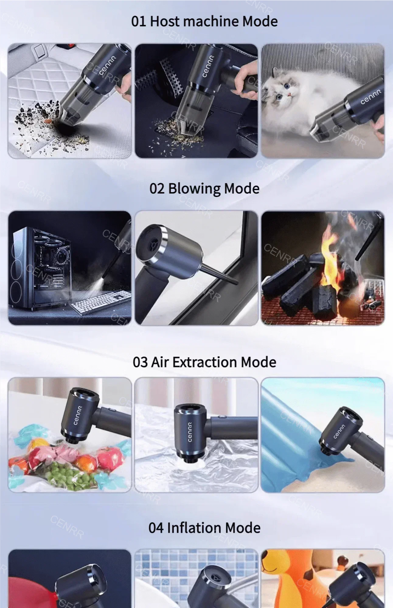 Cordless Car Vacuum Cleaner Portable Handheld Rechargeable - Smarsty