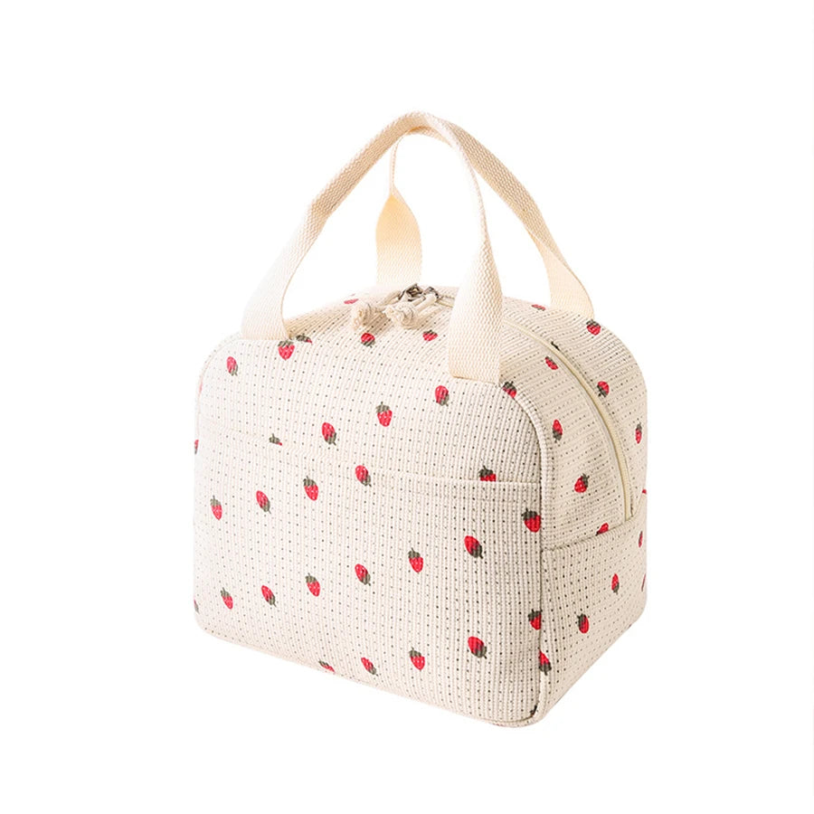 Floral Insulated Lunch Bag Portable Cooler For Office - Smarsty
