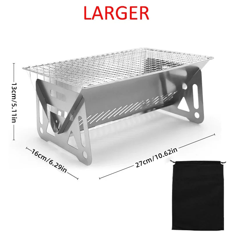 Portable Folding BBQ Grill for Camping and Outdoor Cooking - Smarsty