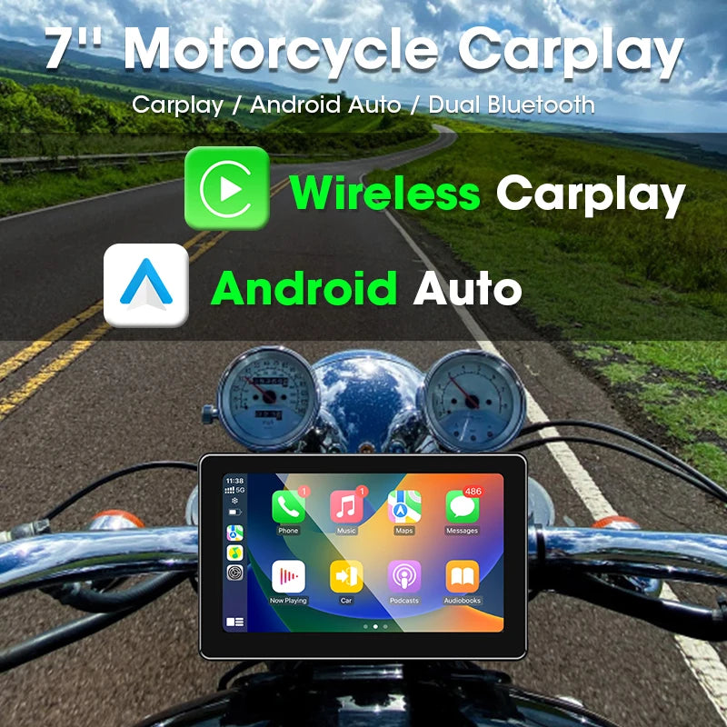 7 Inch Motorcycle GPS Navigation IP67 Waterproof CarPlay - Smarsty