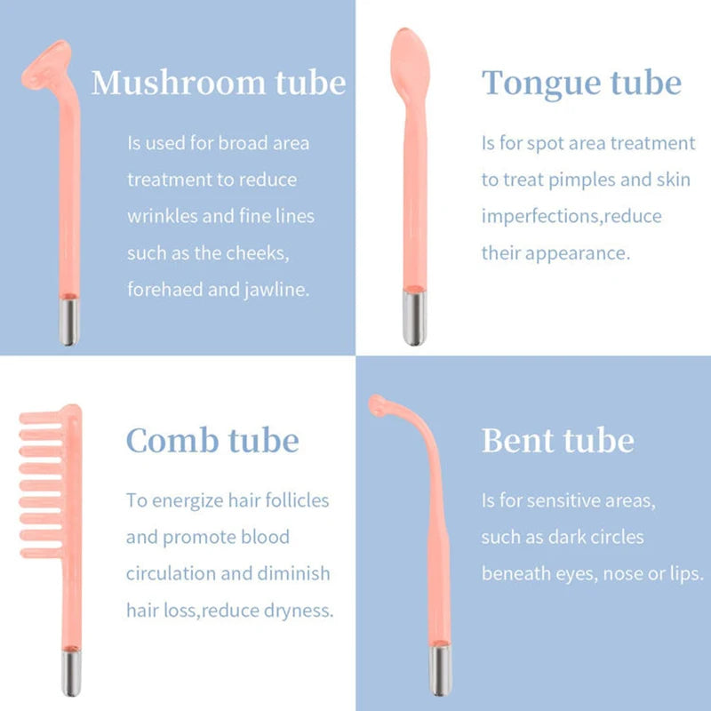 Portable High Frequency Skin Therapy Wand for Acne and Wrinkle Reduction - Smarsty
