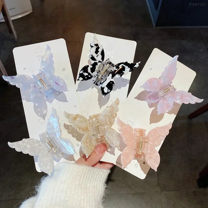 French Retro Butterfly Hair Clips for Trendy Girls - Smarsty