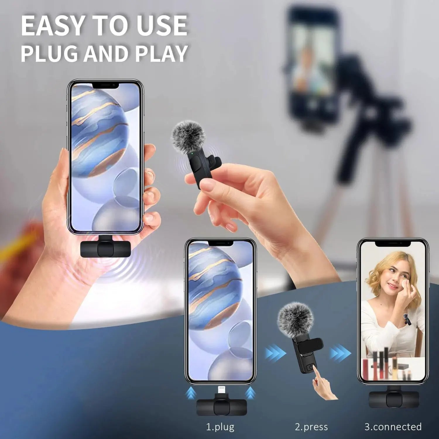 Wireless Lavalier Microphone for iPhone and Android - Smarsty