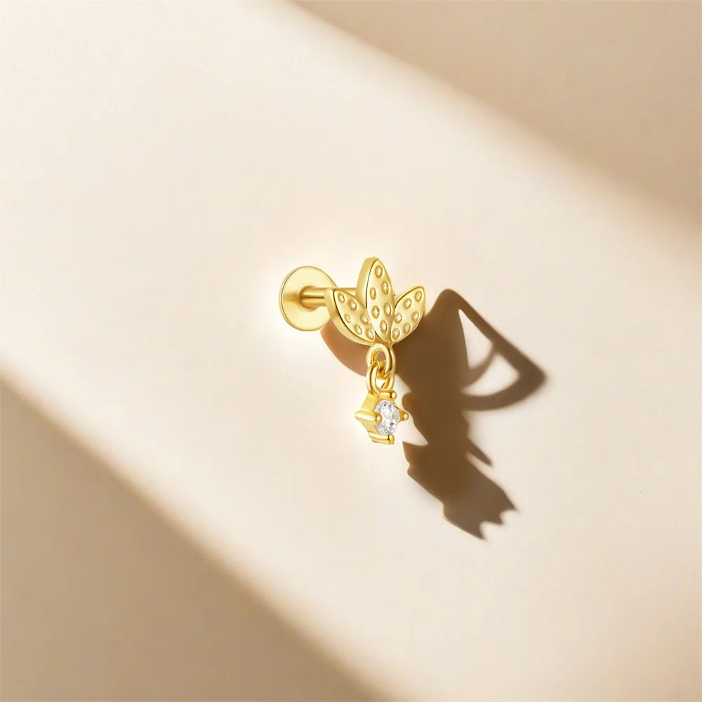 Sterling Silver Heart Zircon Stud Earrings Elegant Gift - Smarsty