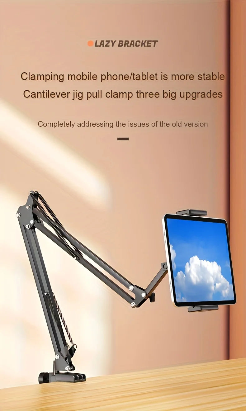 Adjustable Bed Tablet Holder Rotatable Long Arm Metal Desktop Tablet Bracket Mounts Clamp for 4.7-13" for iPad Mini Air Pro