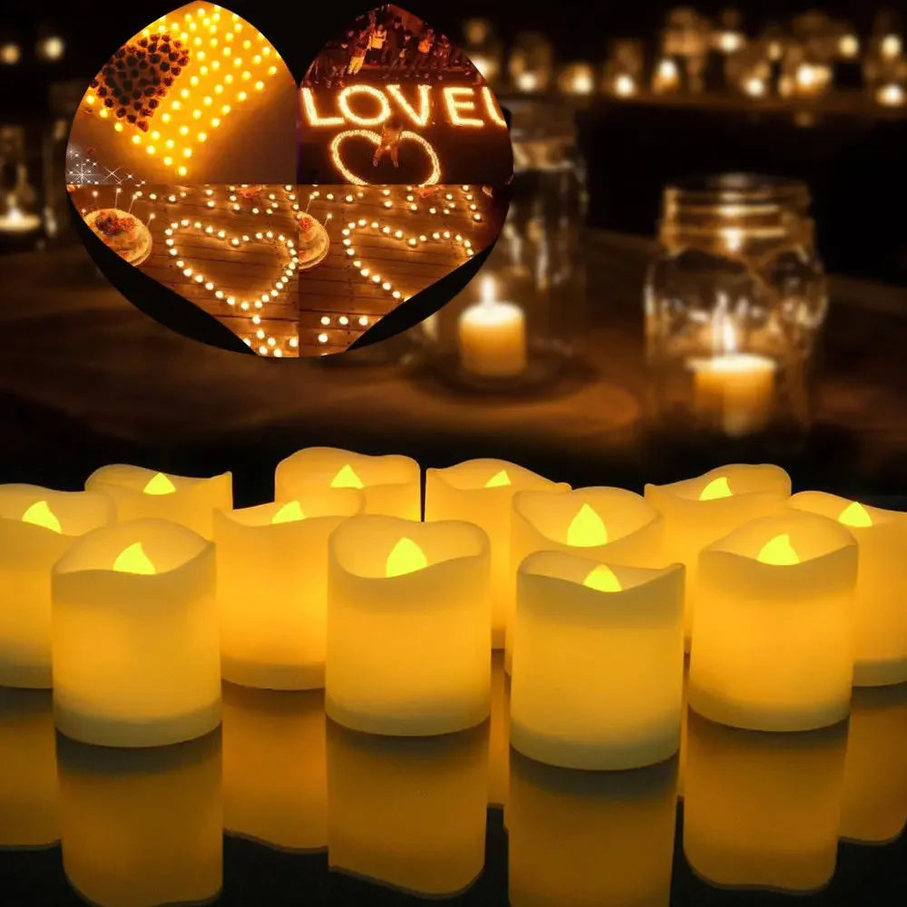 Flameless LED Votive Candles Set 100+Hour Lasting Electric Candles Battery Operated Tealight for Wedding Proposal Romantic Decor