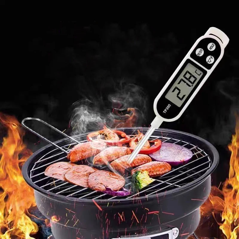 Probe Type Food Thermometer Kitchen Digital Thermometer For Meat Milk Cooking Food BBQ TP300 Electronic Temperature Gauge Tool by Smarsty