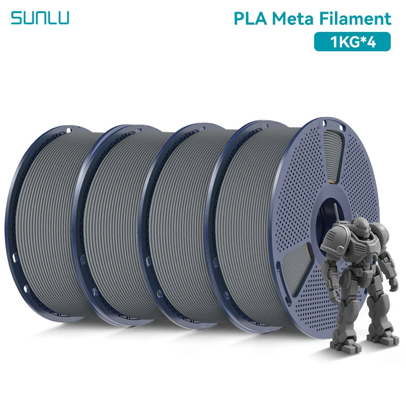 SUNLU PLA Meta 3D Printer Filament 4KG 1KG/Roll 175MM Tolerances +/-0.02MM Filament Fast Shipping 2-7 Days