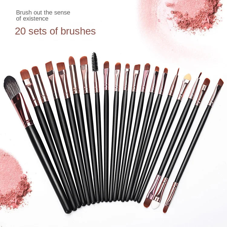 20 Piece Professional Eyeshadow Brush Set for Flawless Makeup Application - Smarsty