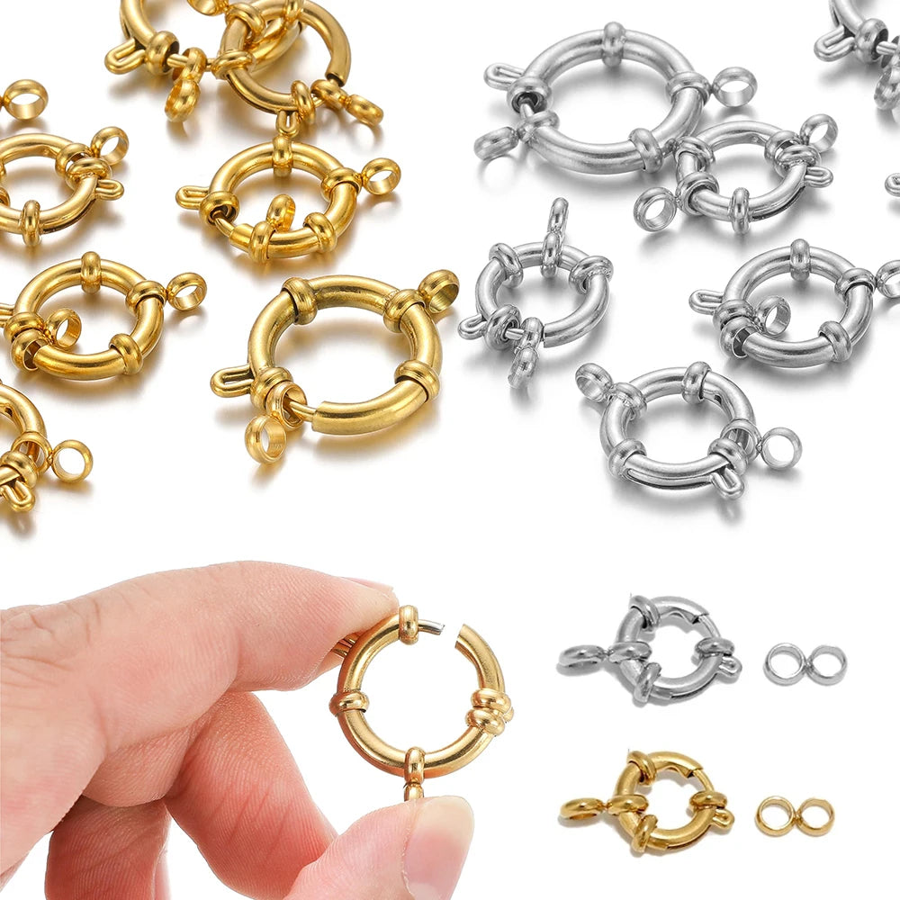 Gold Stainless Steel Spring Clasps for Jewelry Making - Smarsty