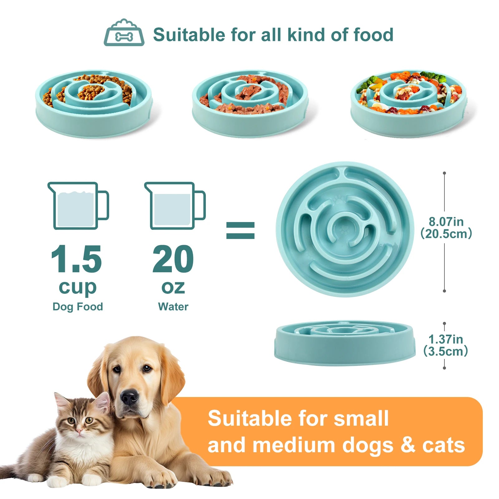 Pet Dog Slow Feeder Bowl Anti-Gulping Design for Healthy Eating - Smarsty