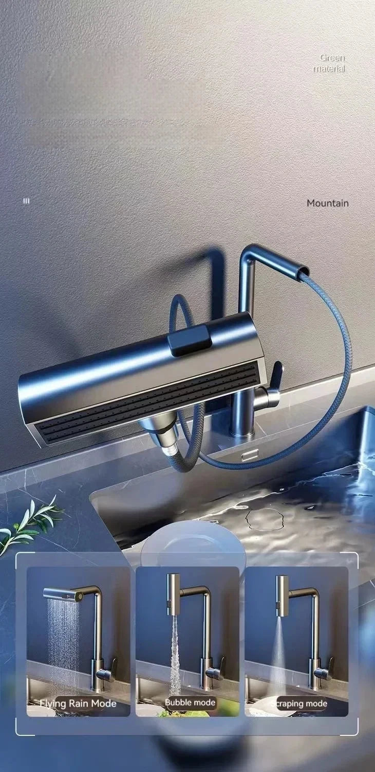 Flexible Stainless Steel Kitchen Faucet with Stream Shower Mode - Smarsty