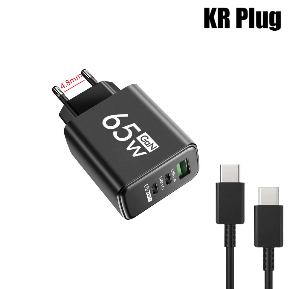 Three Port USB C PD Charger Fast Charge Wall Adapter - Smarsty